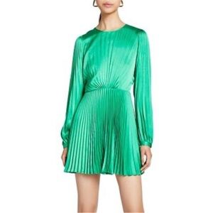 A.L.C. Tavi Pleated Mini Dress Emerald Green 2